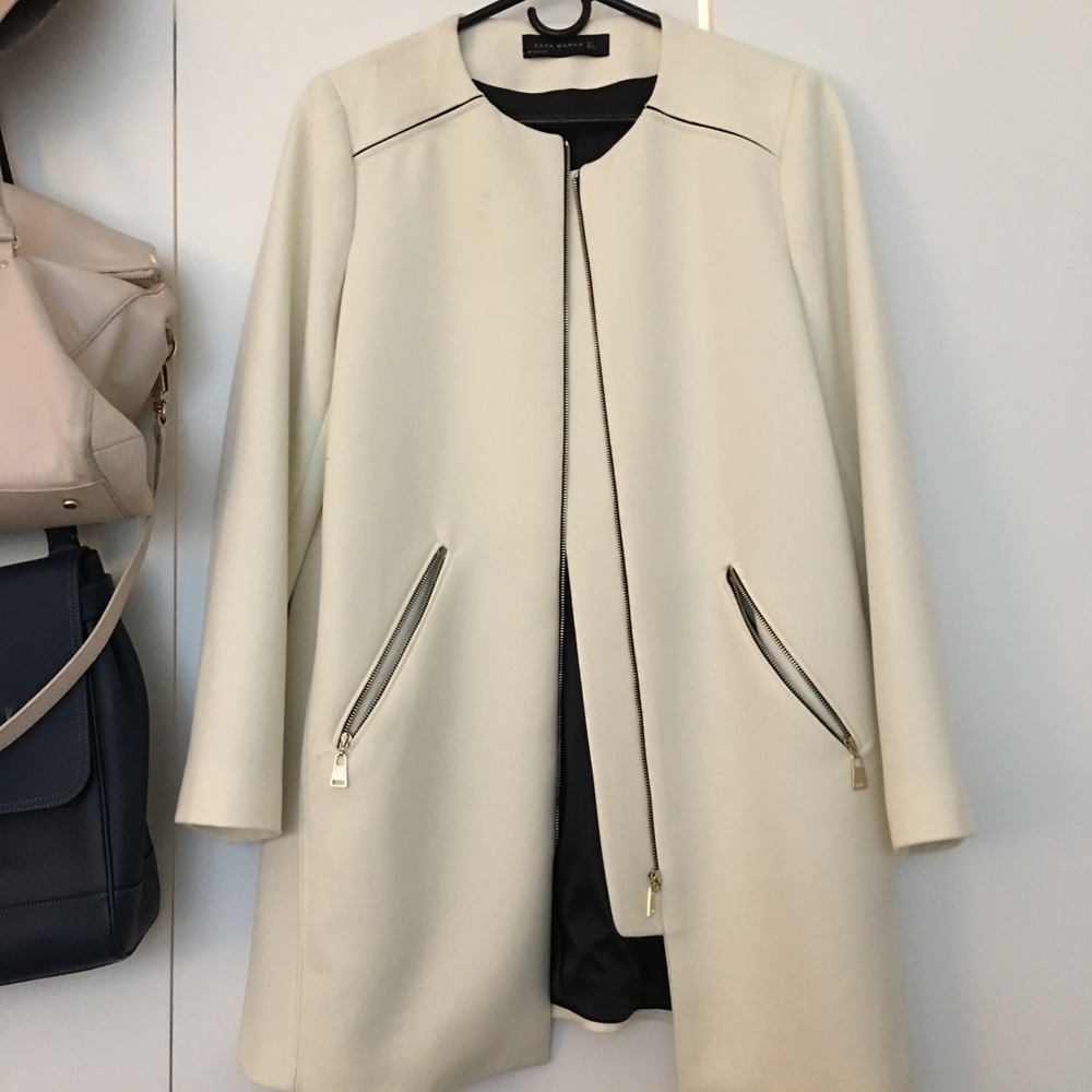 Zara off-white coat